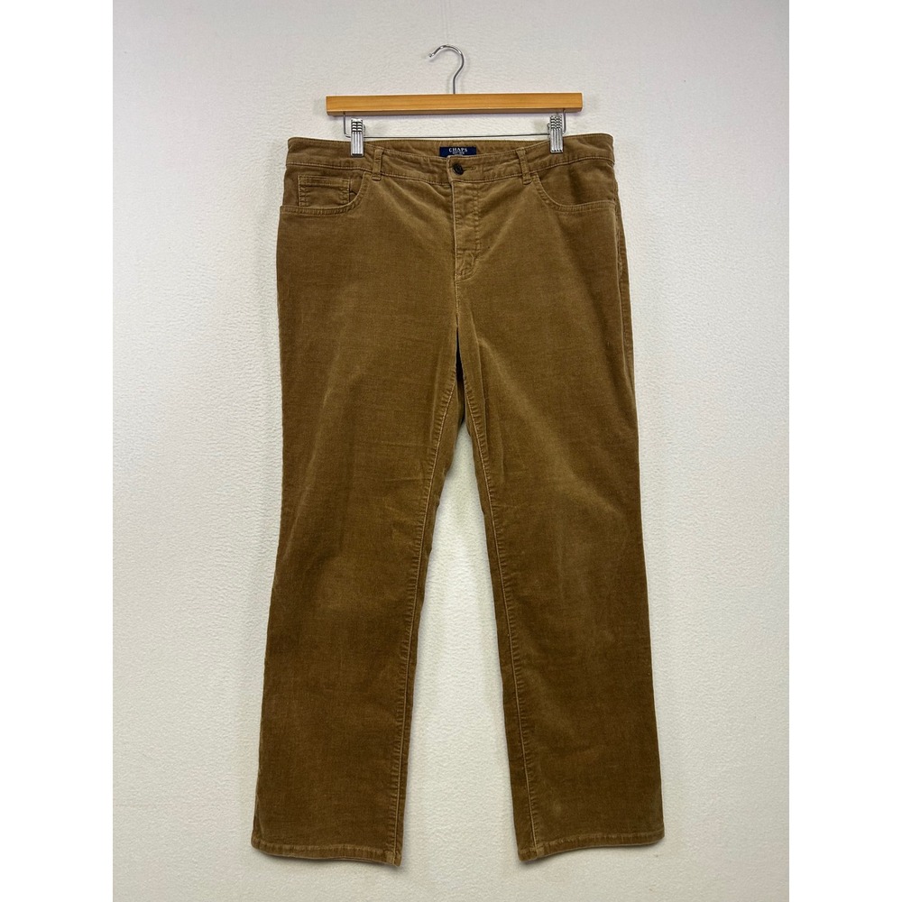 Dark Academia Chaps Womens 14P Brown Corduroy Straight Leg Pants